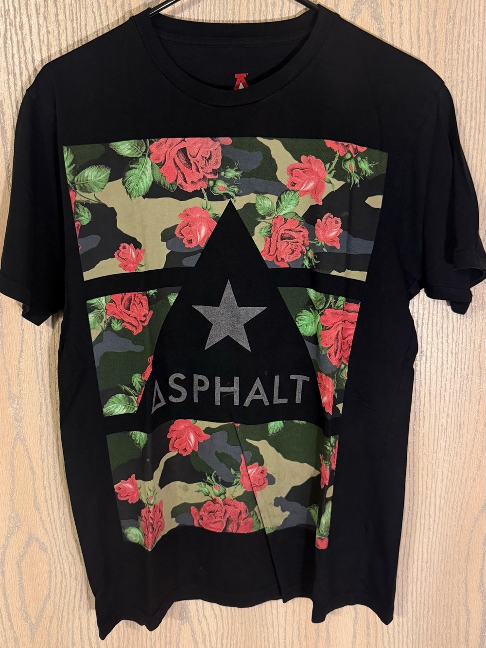 Asphalt Black Floral Camo Logo Short Sleeve Tee